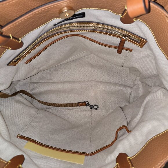 Dooney & Bourke Sloan Pebble Leather Tote – Saddle Tan – Gold Hardware - Picture 4 of 9